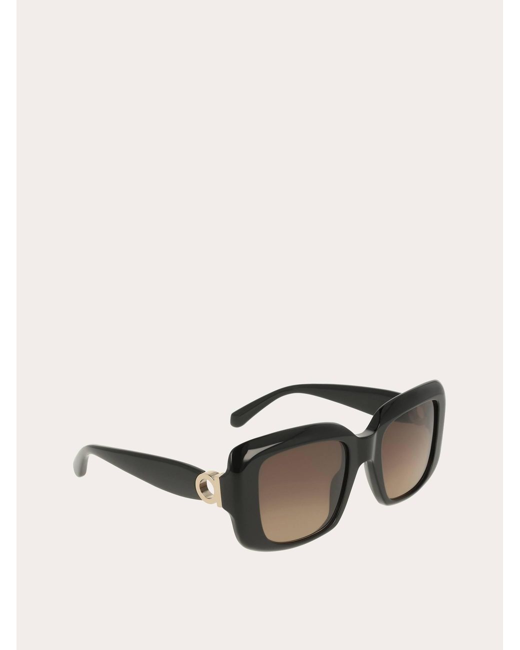 Ferragamo Black Rectangular Frame Sunglasses