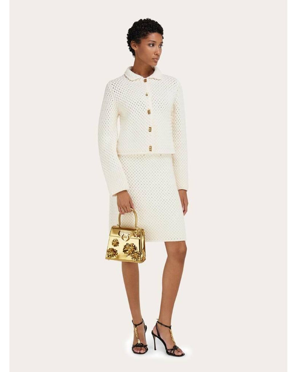 Ferragamo Metallic Iconic Top Handle (S)