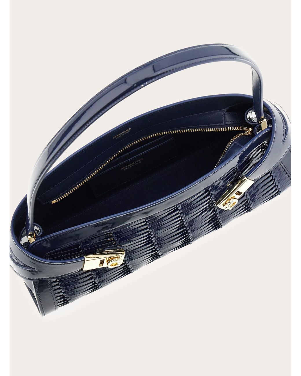 Ferragamo Blue East-West Hug Shoulder Bag