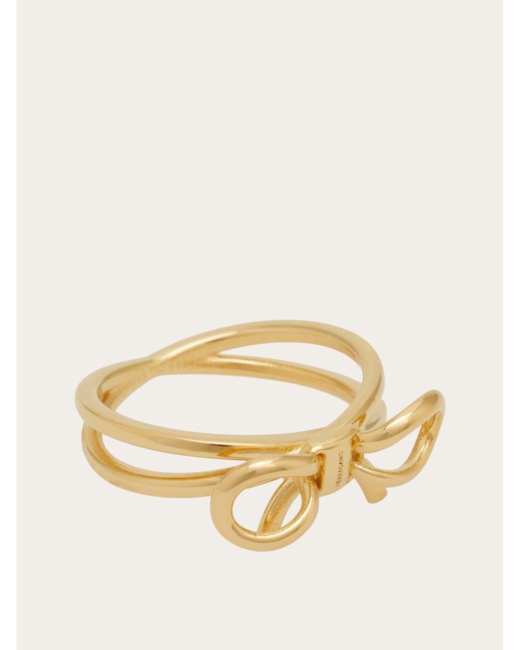 Ferragamo Natural Ring With Bow (52Mm)