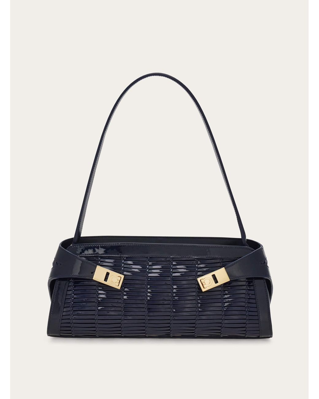 Ferragamo Blue East-West Hug Shoulder Bag