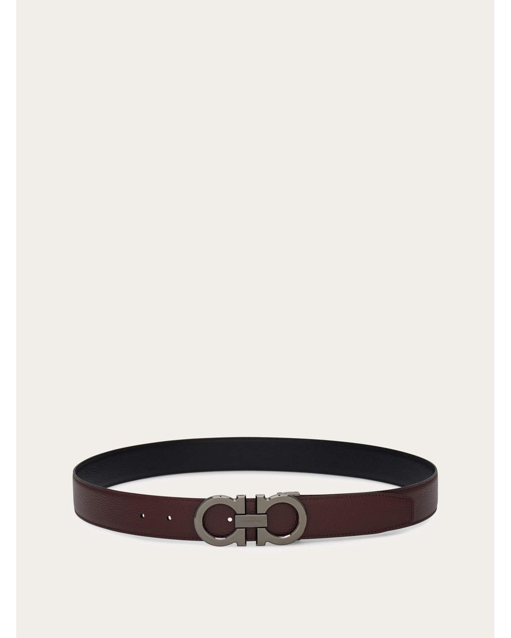 Ferragamo Brown Reversible And Adjustable Gancini Belt for men