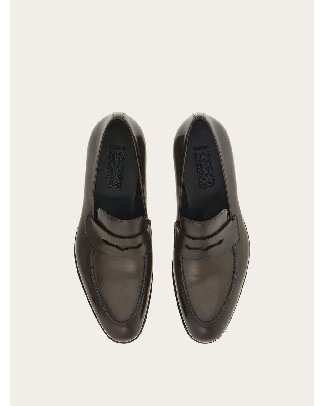 Ferragamo White Tramezza Penny Loafer .5 for men