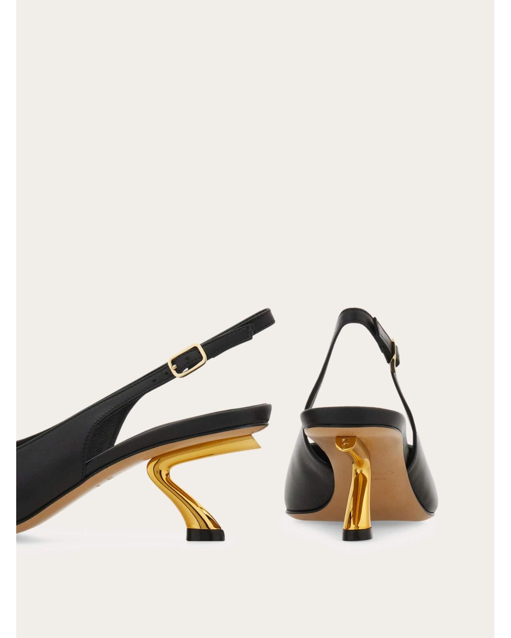 Ferragamo Natural S-Shaped Heel Slingback