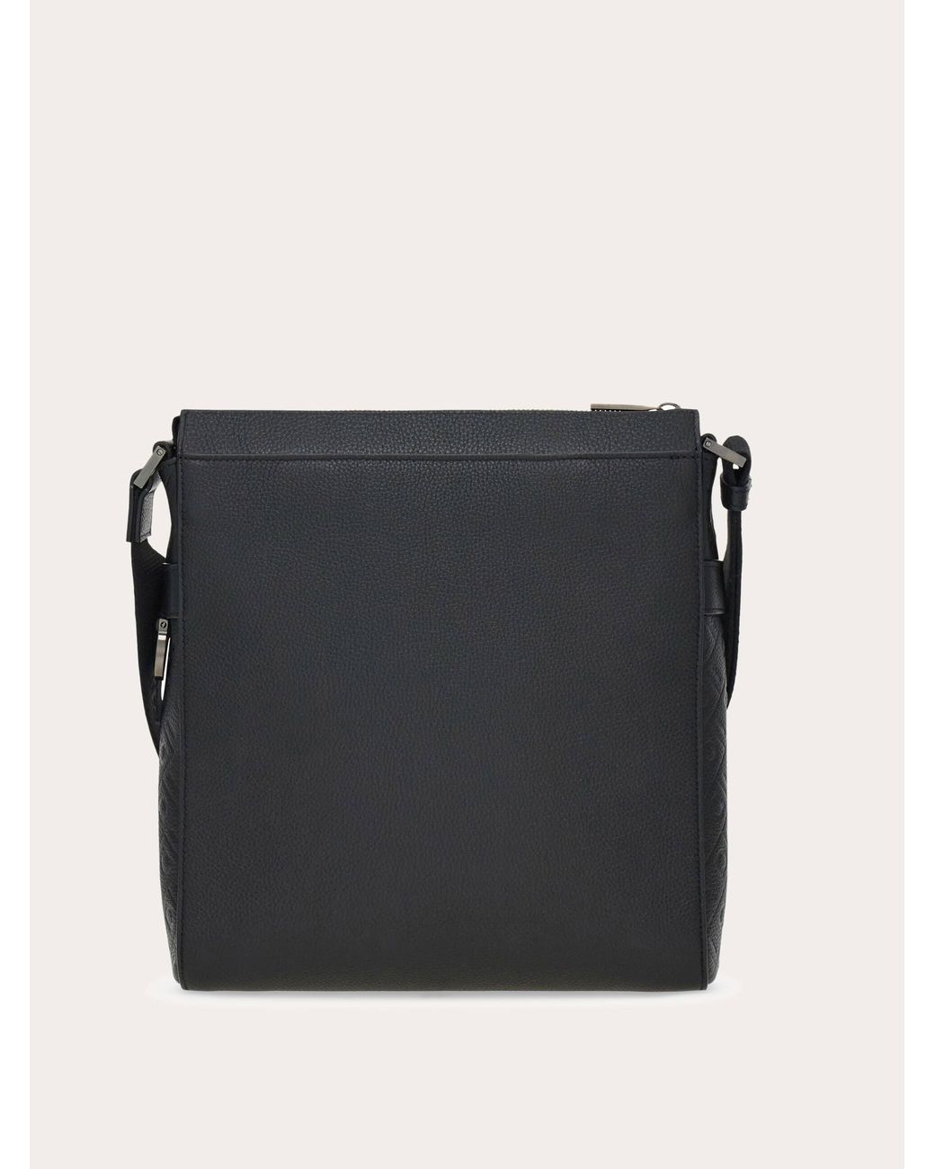 Ferragamo Black Monogram Messenger Bag for men