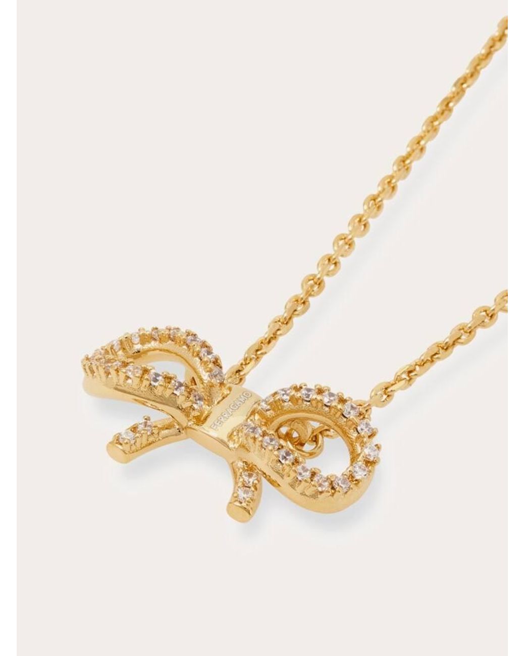 Ferragamo Natural Vara Bow Pendant Necklace