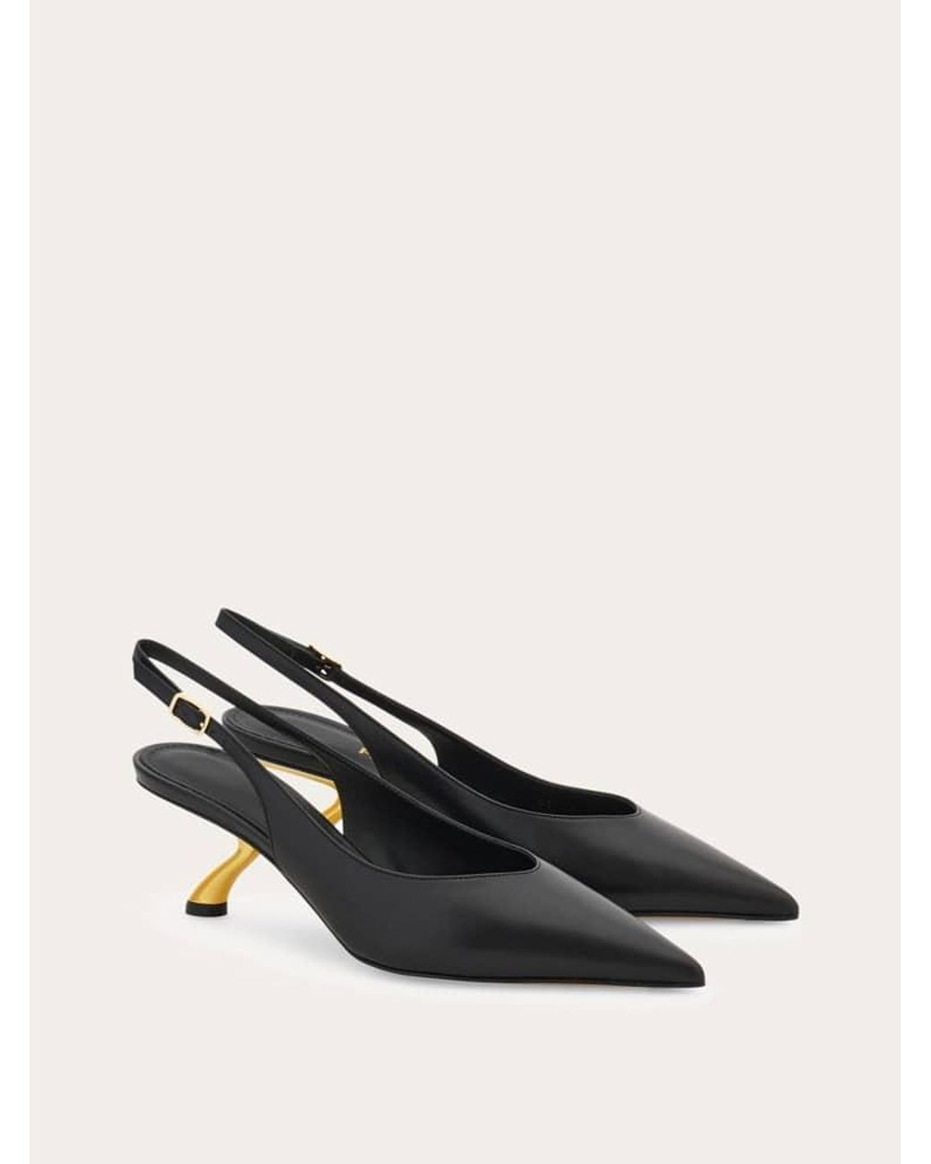 Ferragamo Natural S-Shaped Heel Slingback