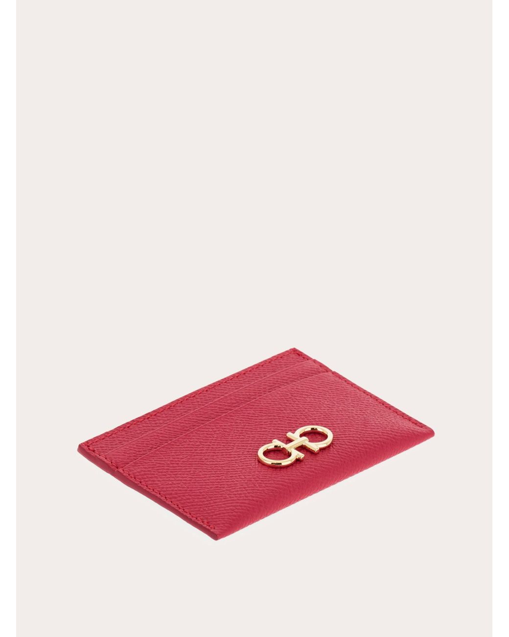 Ferragamo Pink Gancini Credit Card Holder
