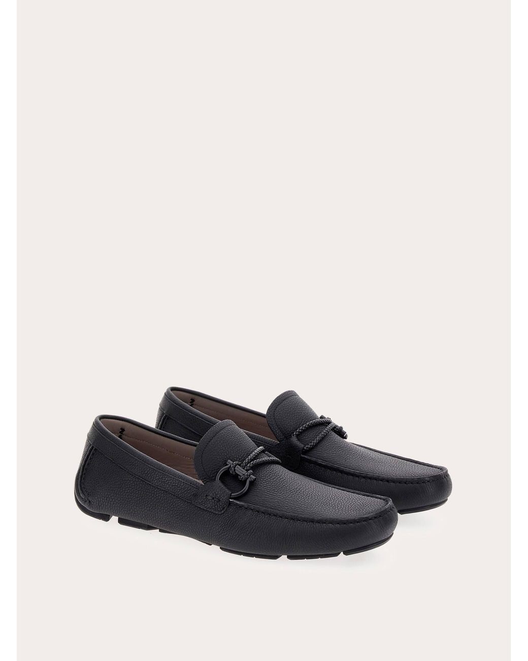 Ferragamo Herren Driver Mokassin Mit Gancini-Element Größe in Black für Herren