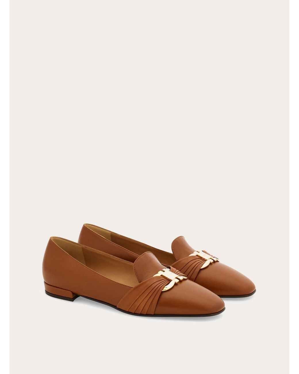 Ferragamo Brown Gancini Ornament Loafer