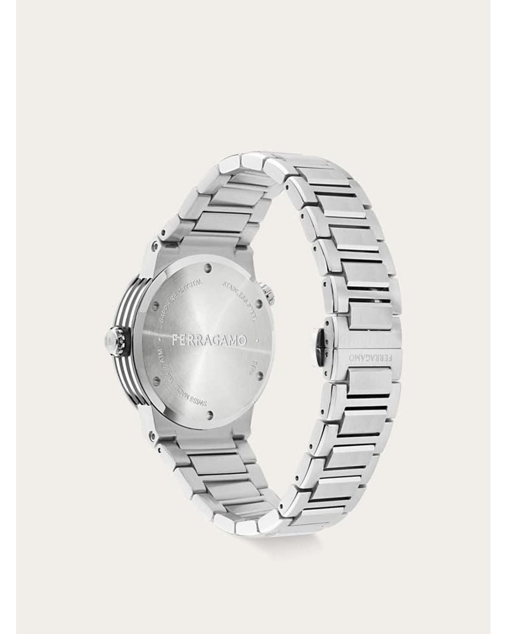 Ferragamo White F-80 Gmt Watch for men