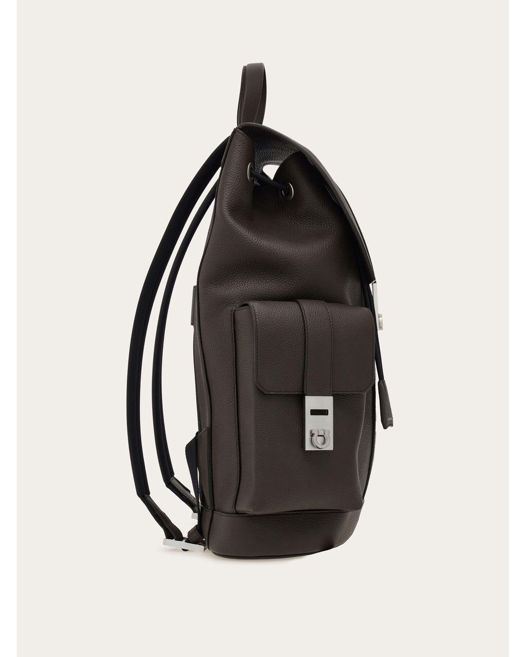 Ferragamo Black Utility Backpack With Hug Buckle for men