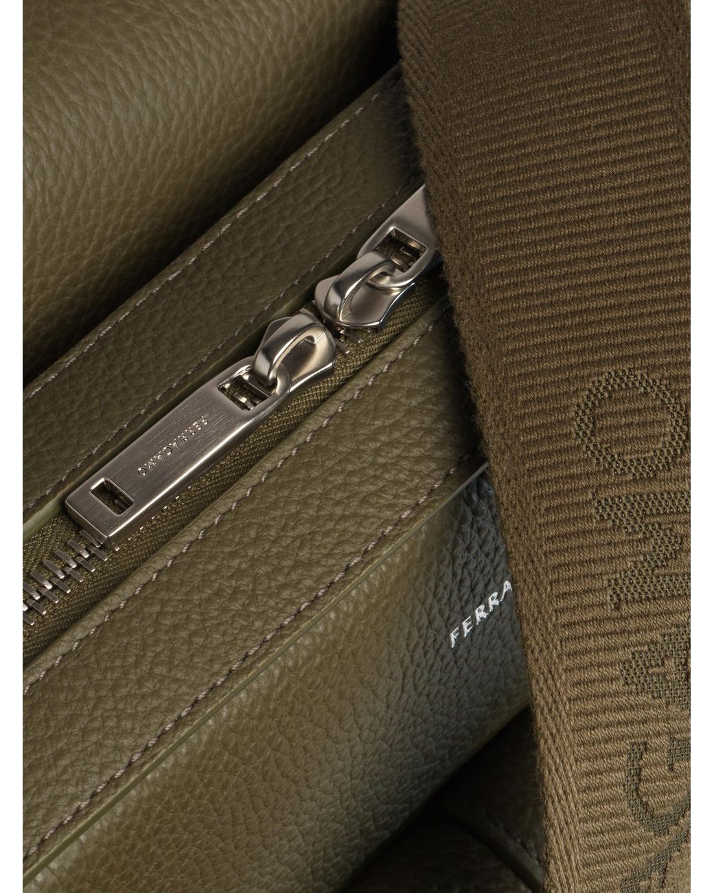 Ferragamo Green Hug Buckle Sling Bag for men