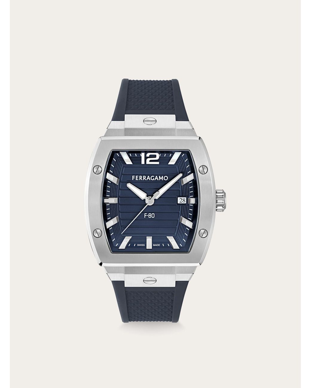 Ferragamo Blue F80 Tonneau 3H Watch for men