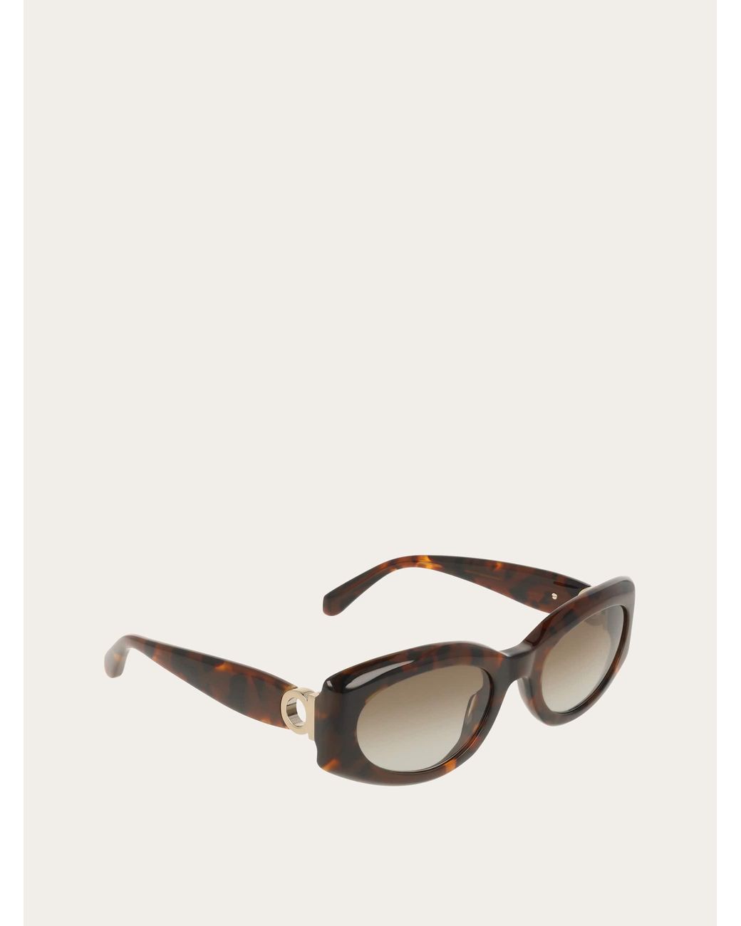 Ferragamo Natural Rectangular Frame Sunglasses