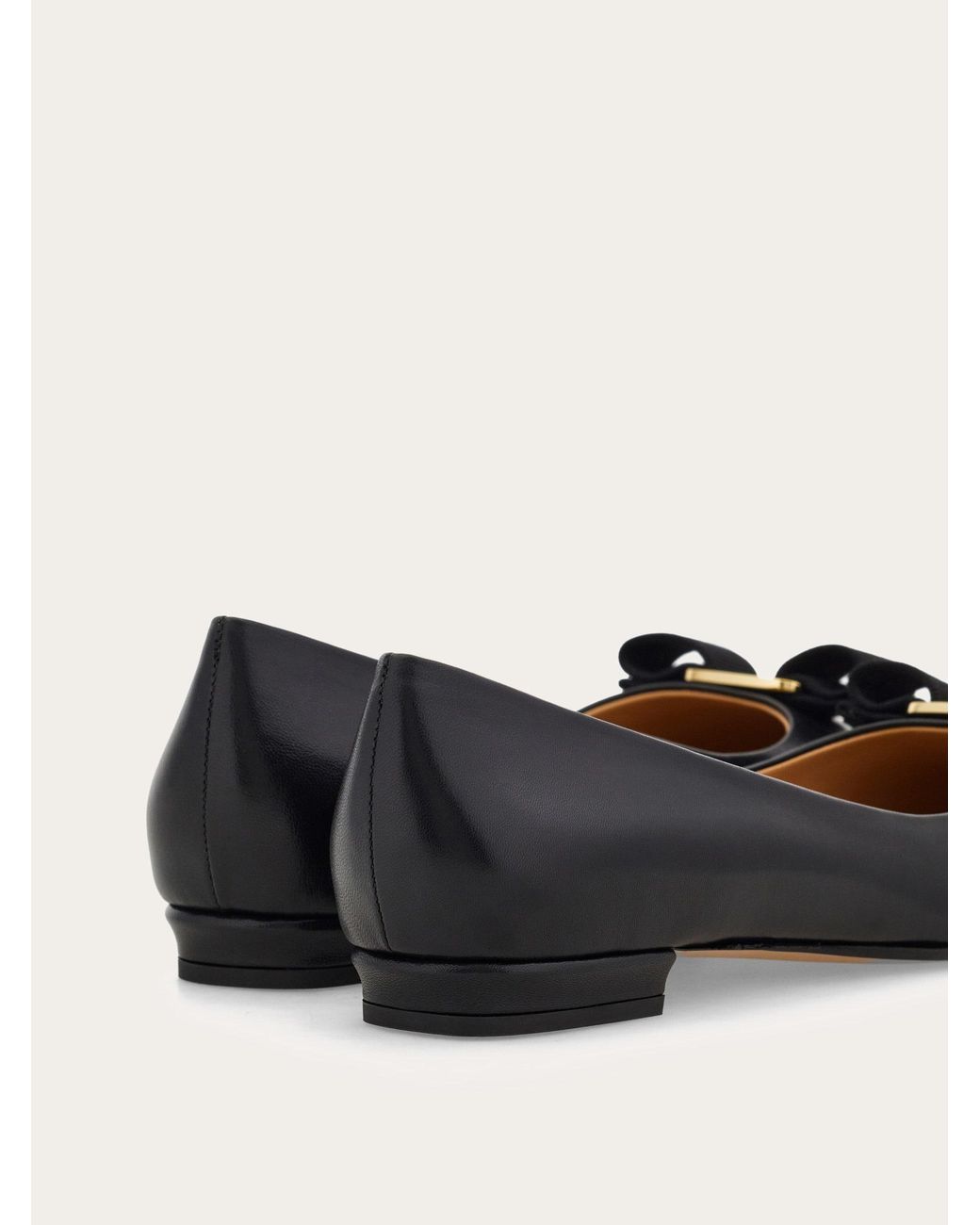 Ferragamo Black Varina Ballet Flat .5
