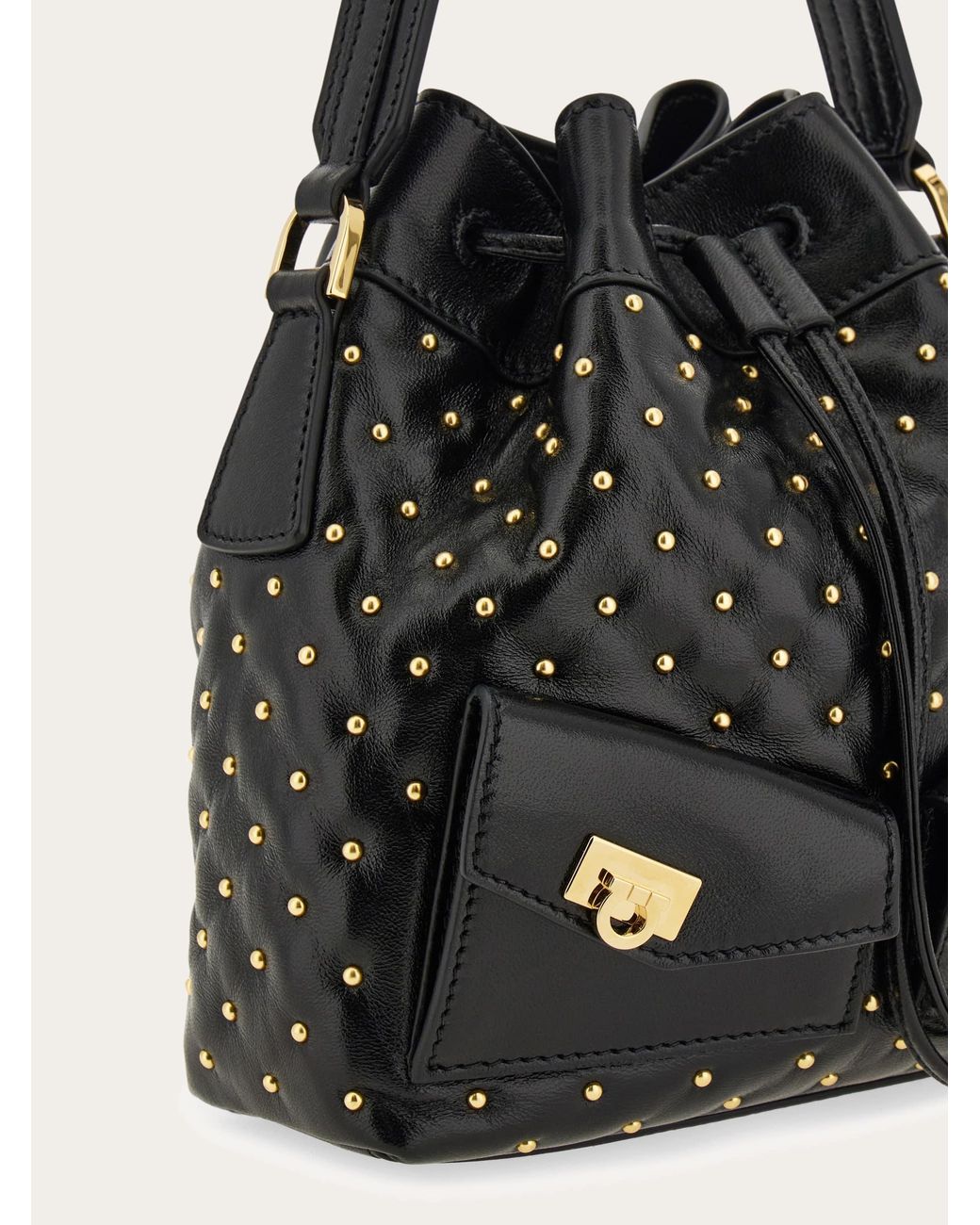 Ferragamo Black Multipocket Bucket Bag
