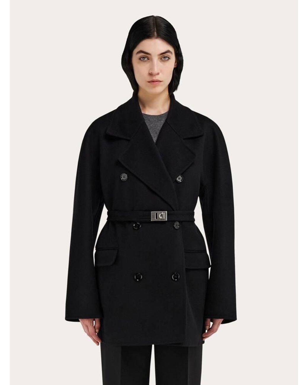Ferragamo Black Double Cashmere Jacket