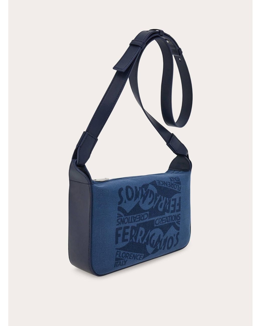Ferragamo Blue Shoulder Bag With Logo for men
