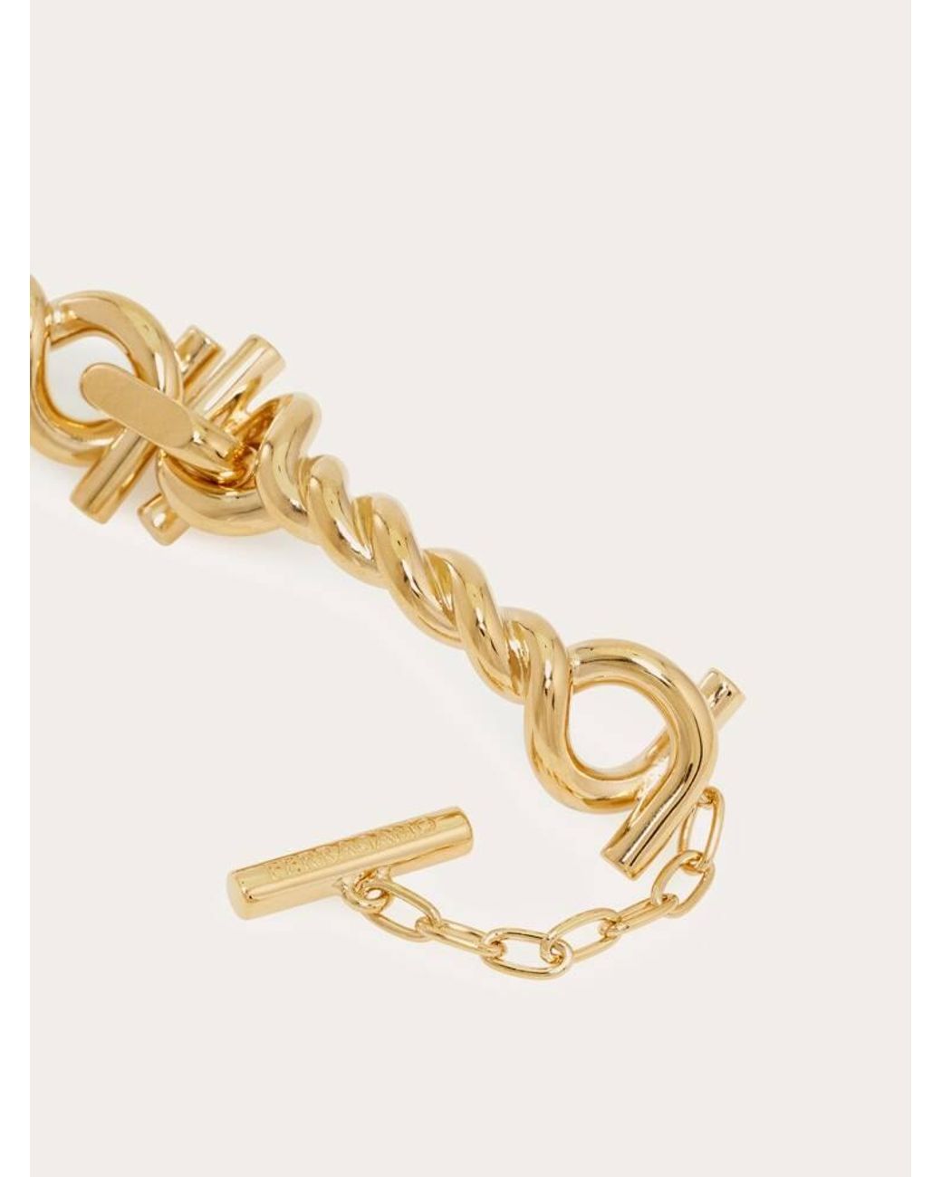 Ferragamo Natural Twisted Chain Gancini Necklace