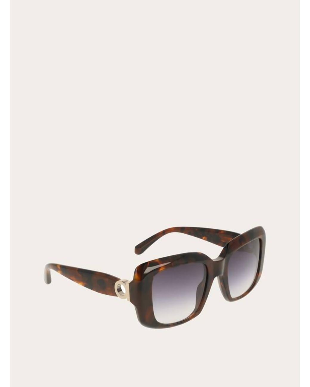 Ferragamo Black Rectangular Frame Sunglasses