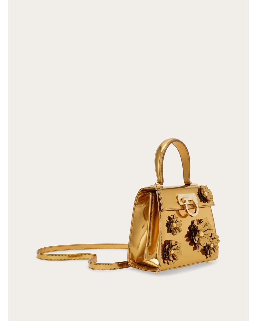 Ferragamo Metallic Iconic Top Handle (S)