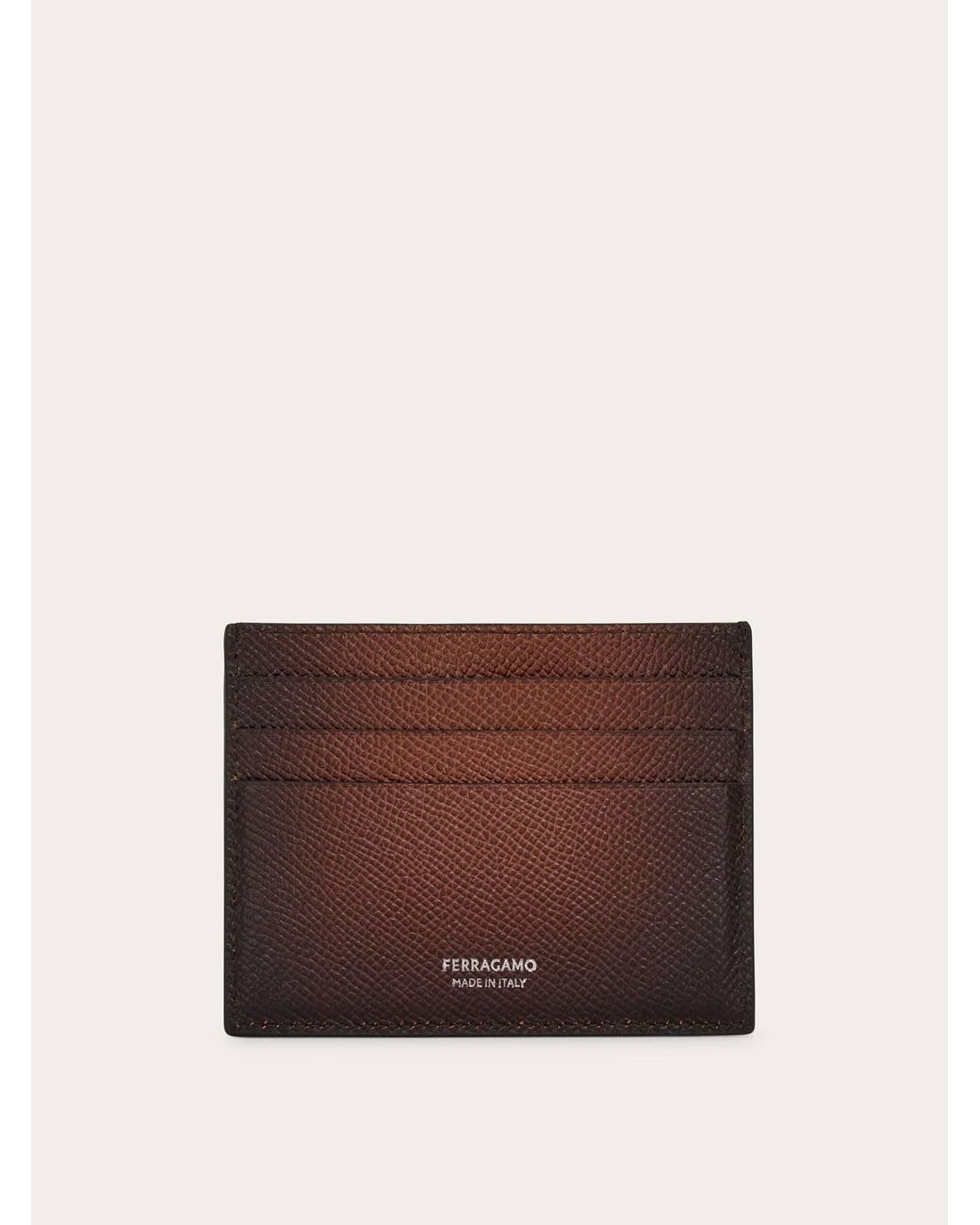 Ferragamo Brown Gancini Credit Card Holder for men