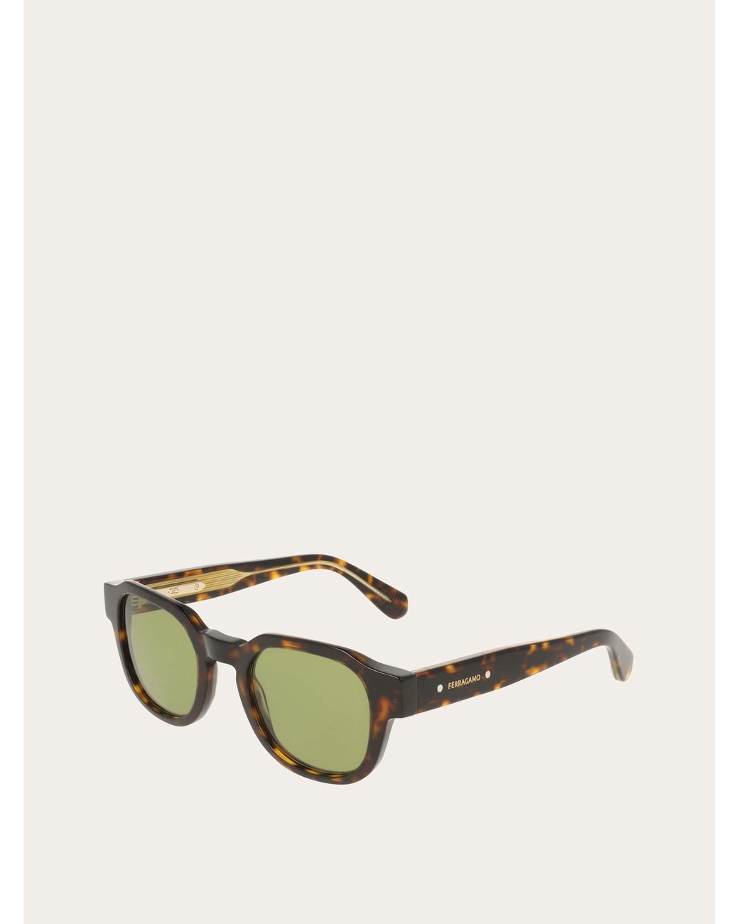 Ferragamo Green Round Frame Sunglasses