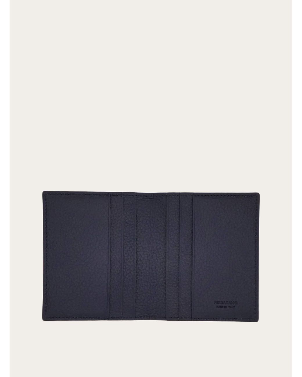 Ferragamo Blue Monogram Credit Card Holder for men