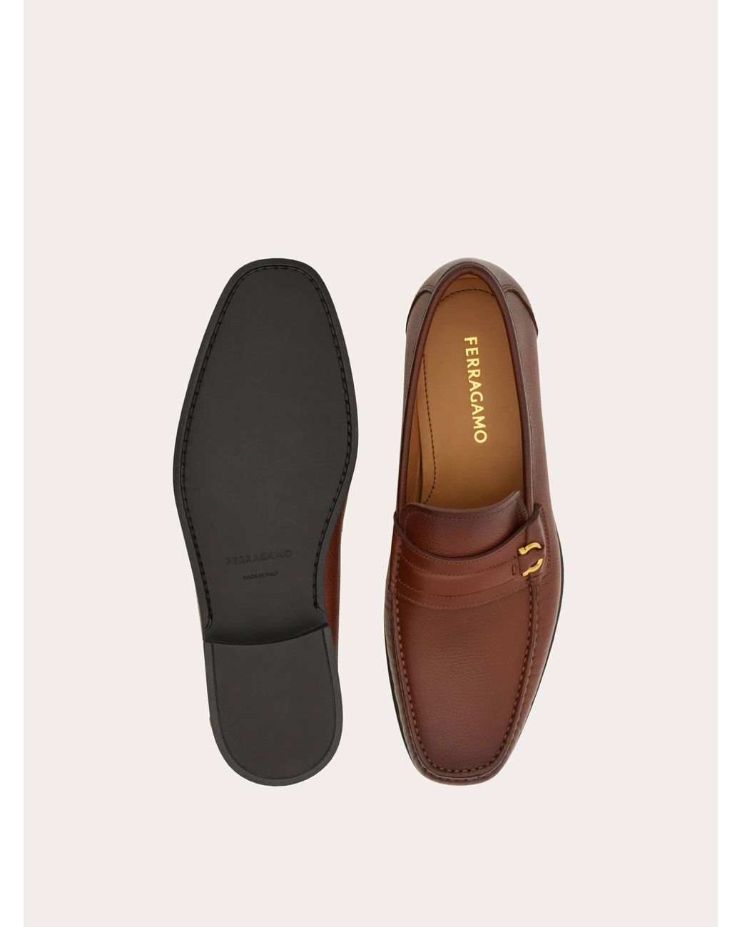 Ferragamo Brown Gancini Loafer for men