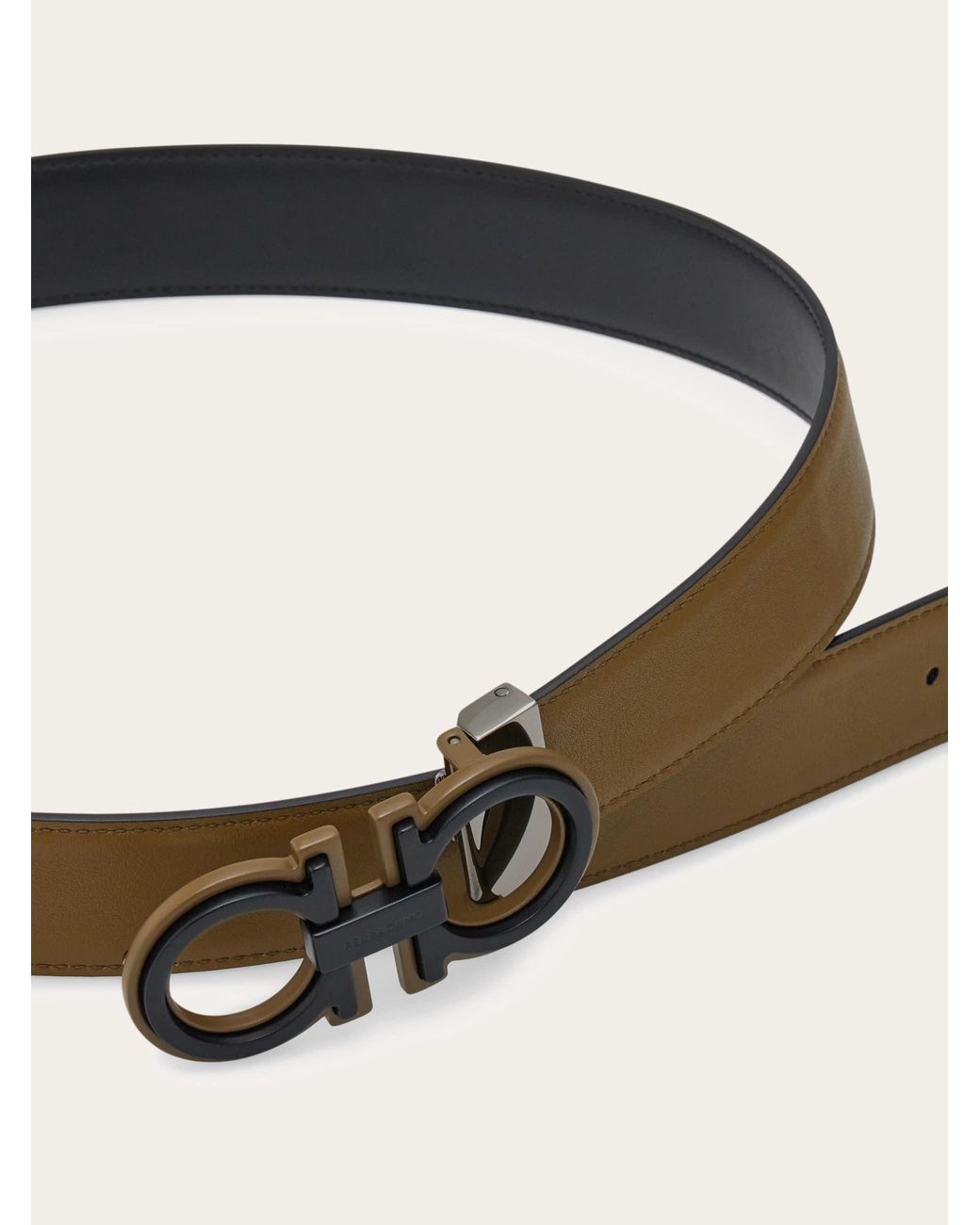 Ferragamo Black Reversible And Adjustable Gancini Belt for men