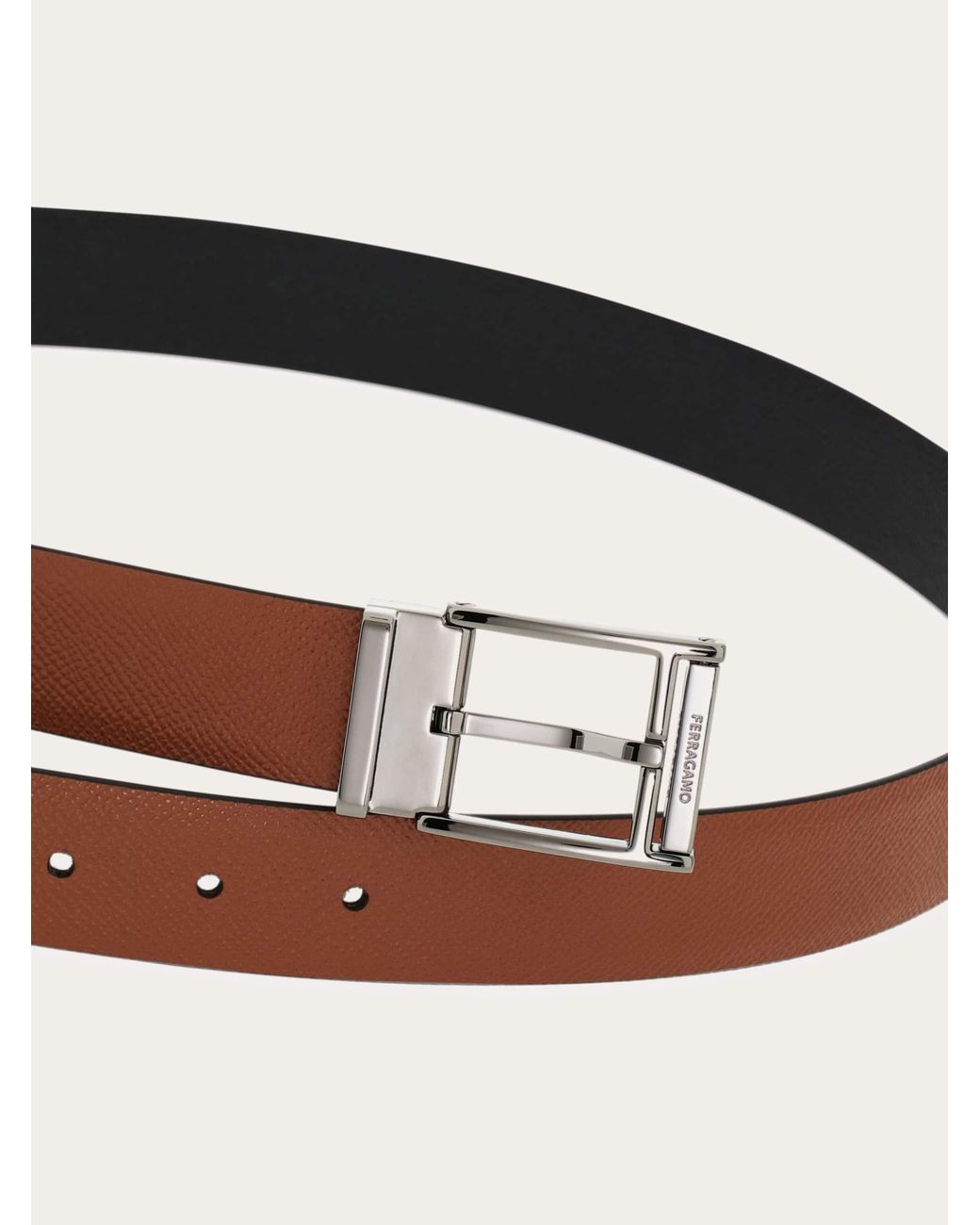 Ferragamo Brown Reversible And Adjustable Belt for men