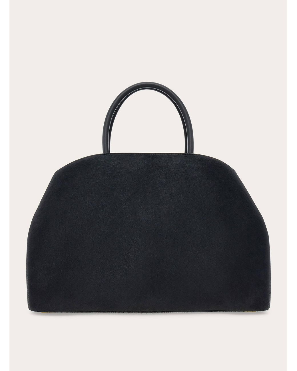 Ferragamo Black Pony Skin Hug Top-Handle Bag