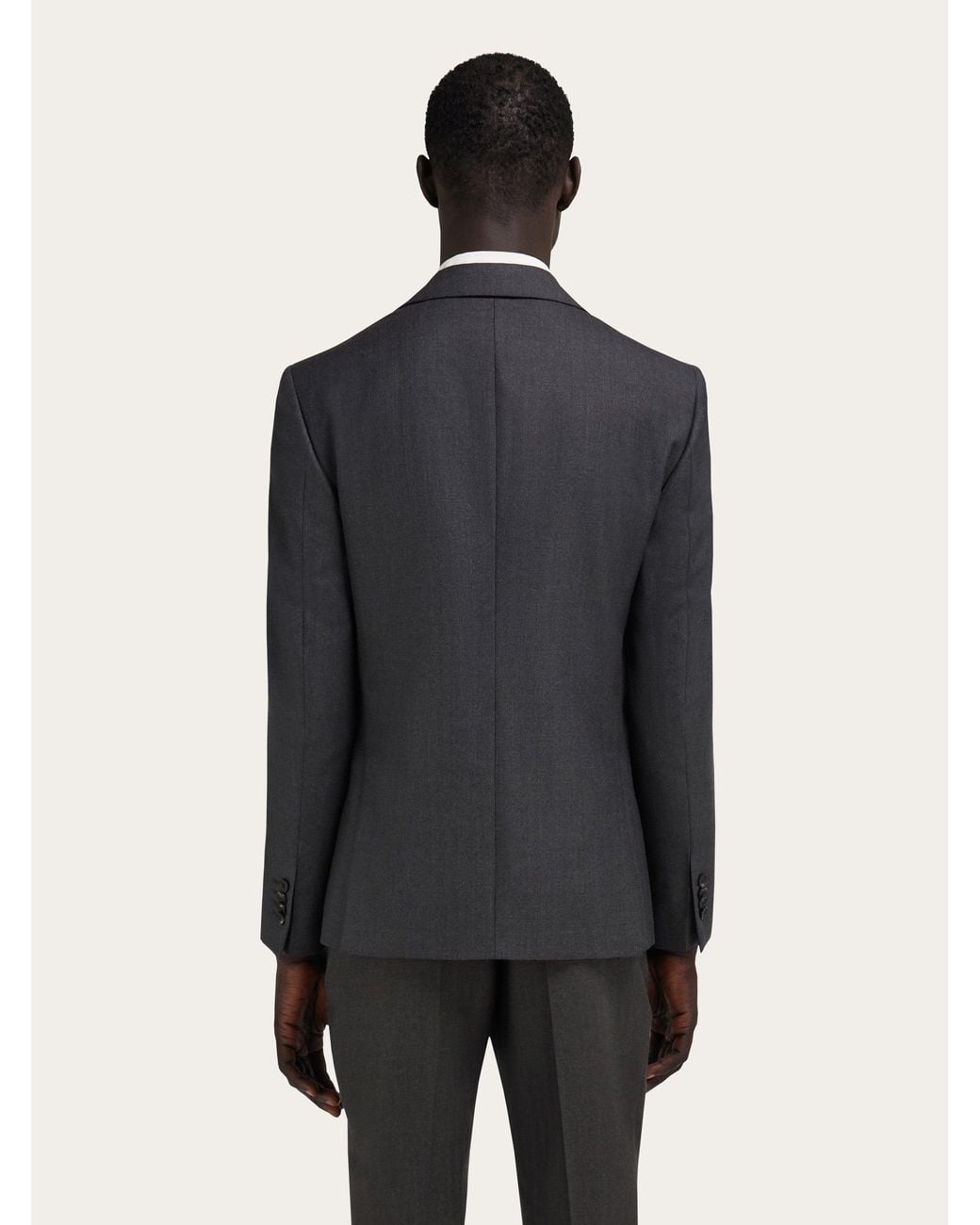 Ferragamo Blue Single-Breasted Pure Wool Blazer for men