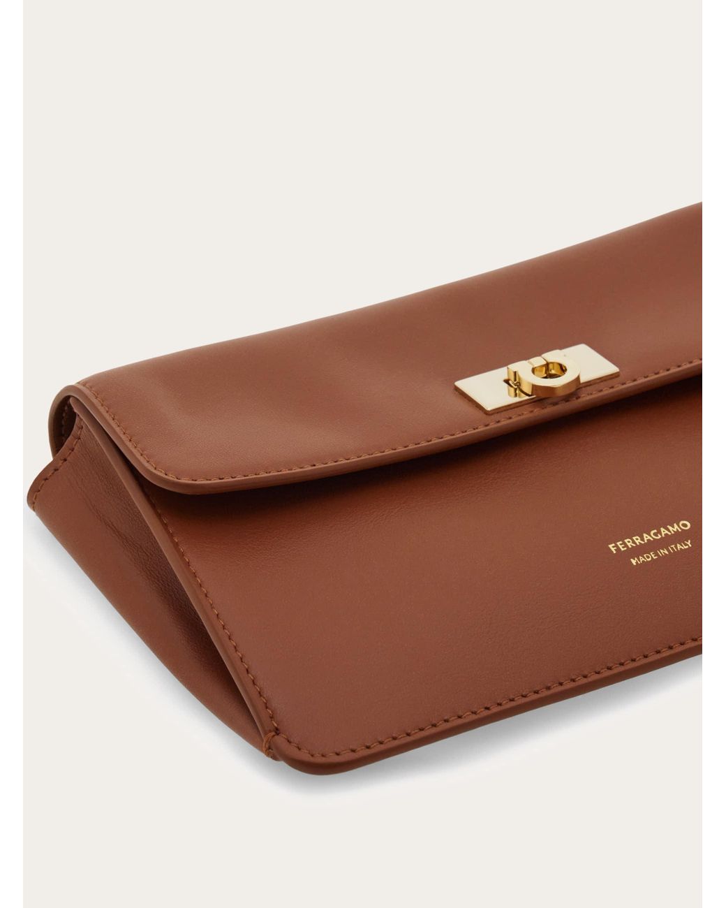 Ferragamo Brown Flat Gancini Minibag