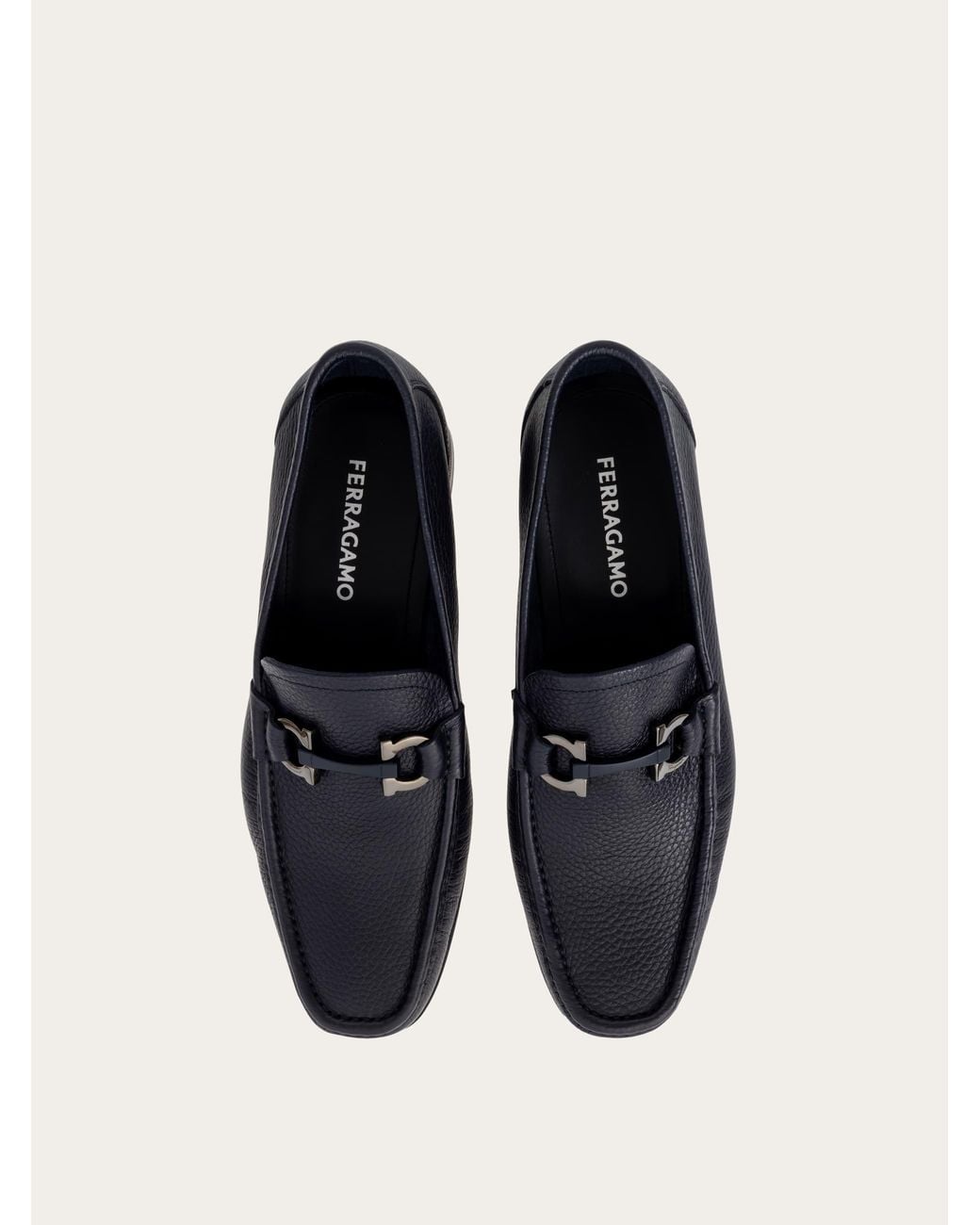 Ferragamo White Gancini Ornament Loafer for men