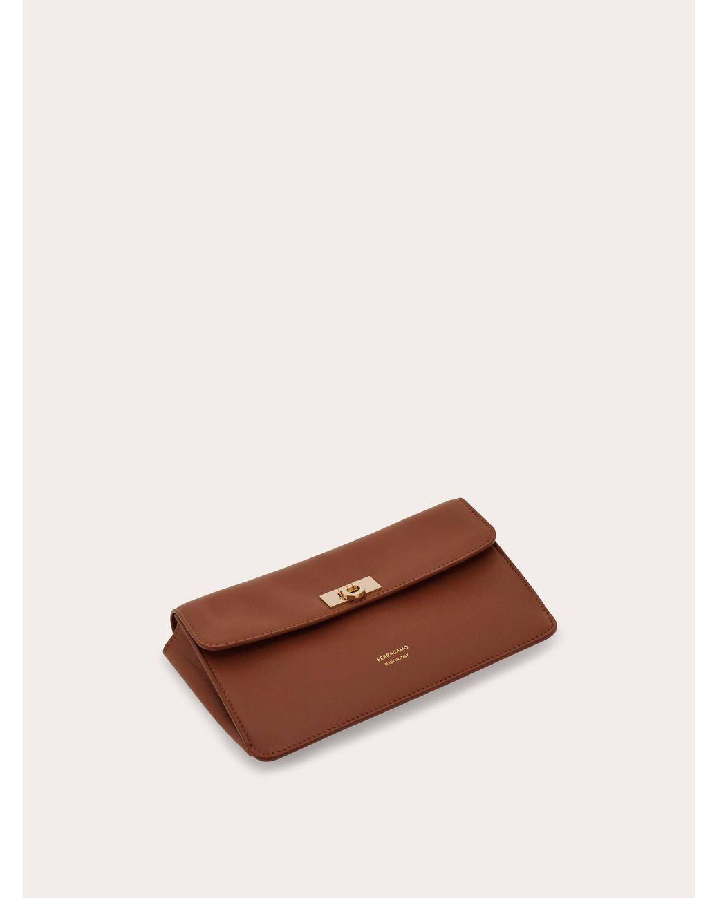 Ferragamo Brown Flat Gancini Minibag
