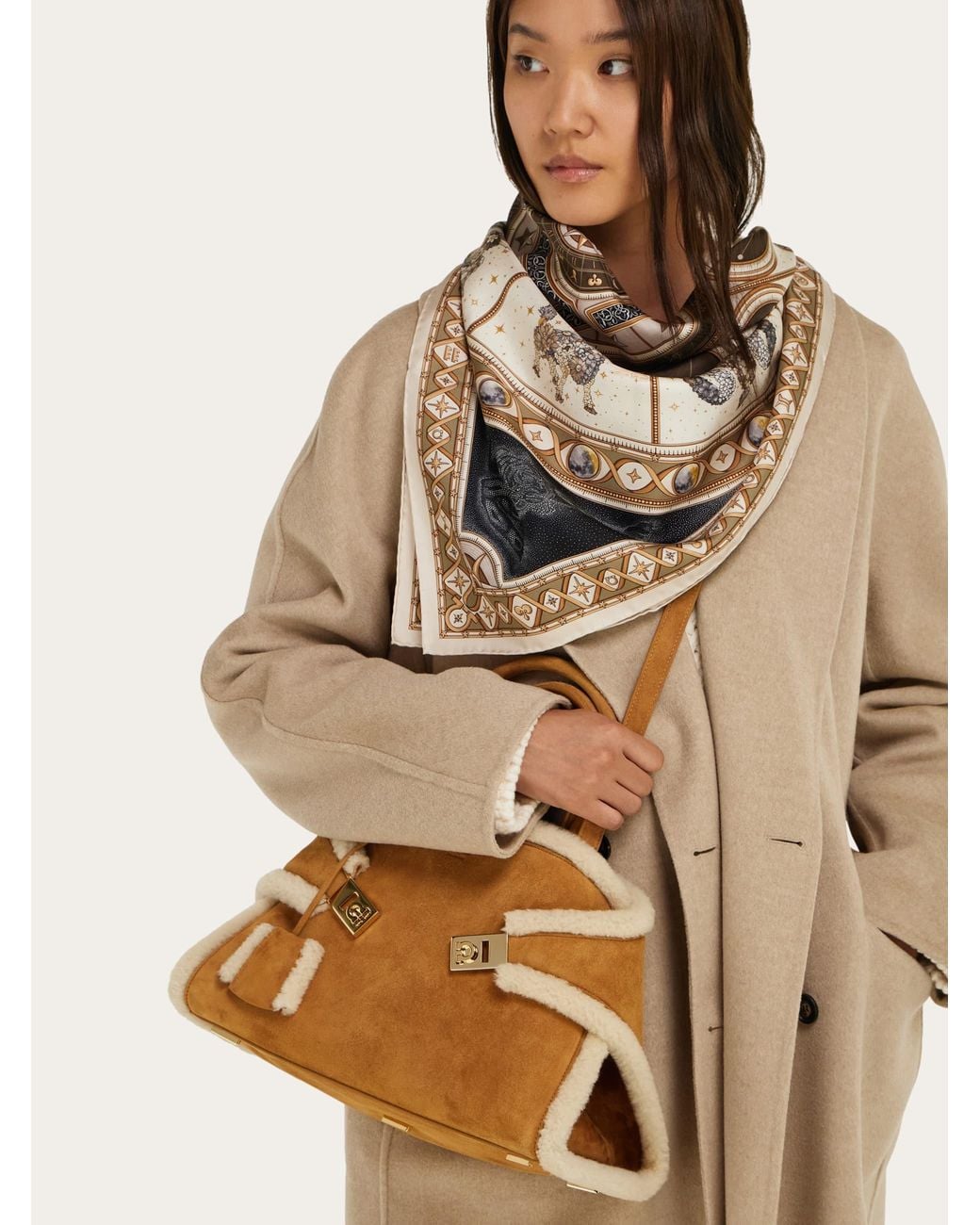 Ferragamo Natural Horoscope Print Silk Scarf