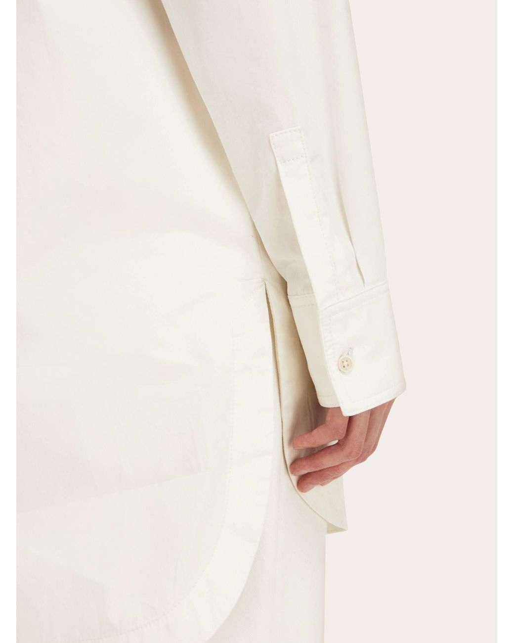 Ferragamo Natural Cotton And Silk Shirt Dress