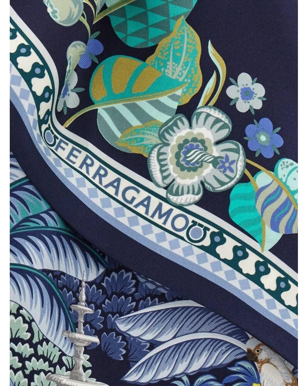 Ferragamo Blue Garden Print Bandeau