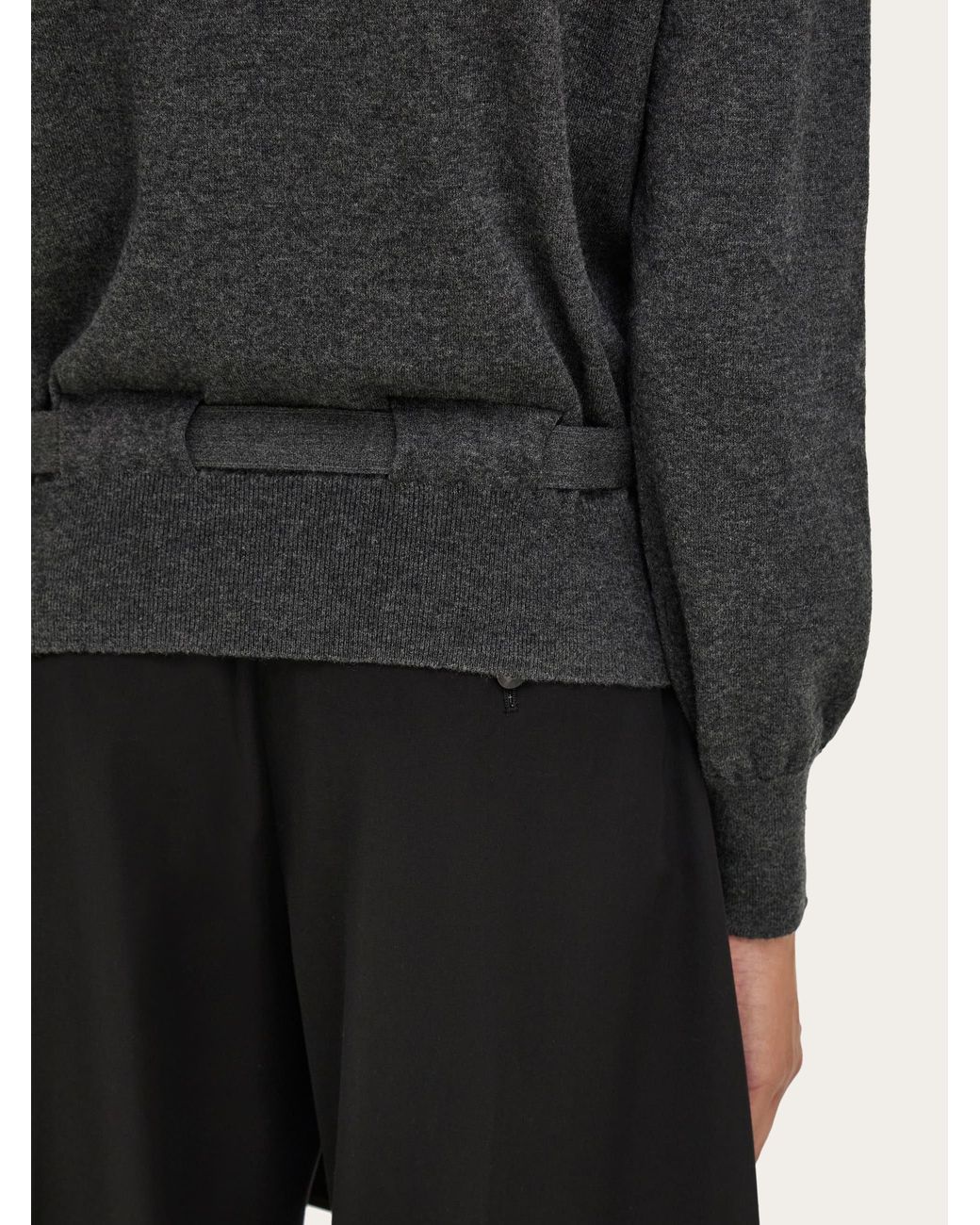 Ferragamo Blue Cardigan With Ribbon Detail