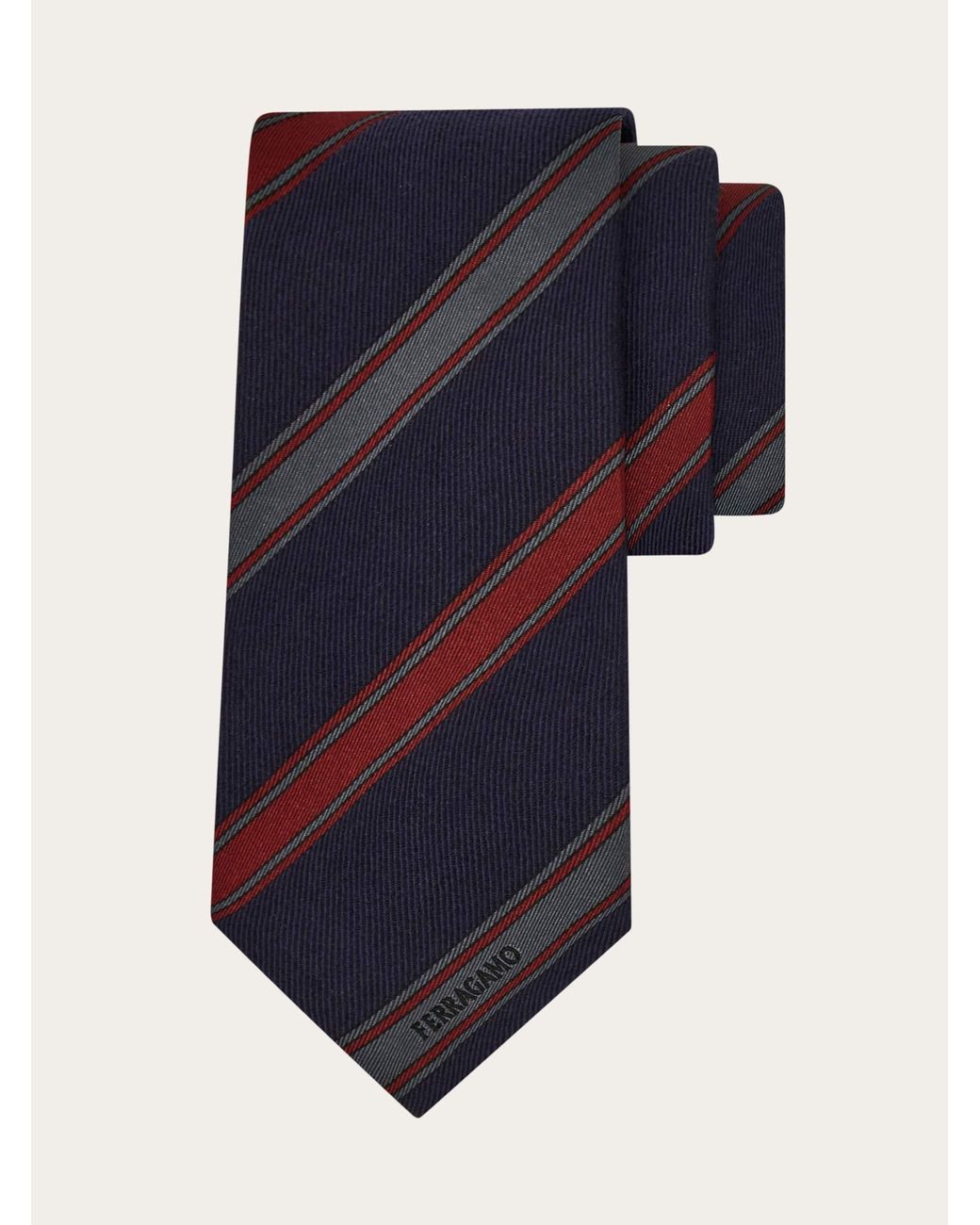 Ferragamo Blue Regimental Jacquard Tie for men
