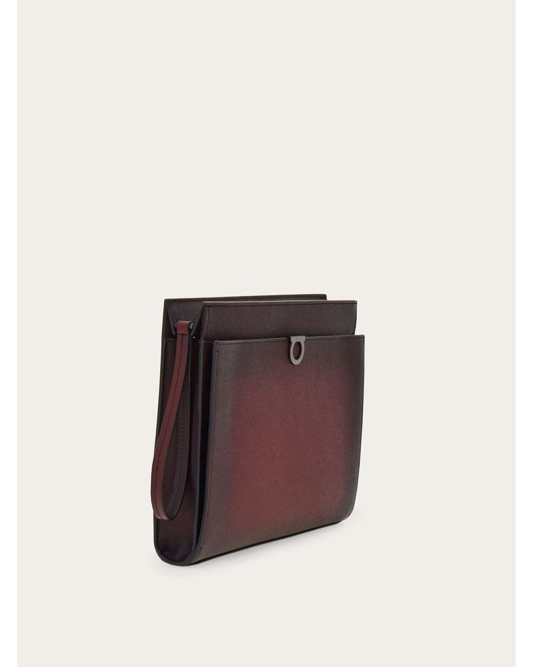 Uomo Pouch Gancini di Ferragamo in Purple da Uomo