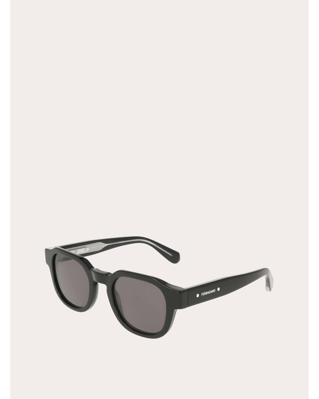Ferragamo Black Round Frame Sunglasses