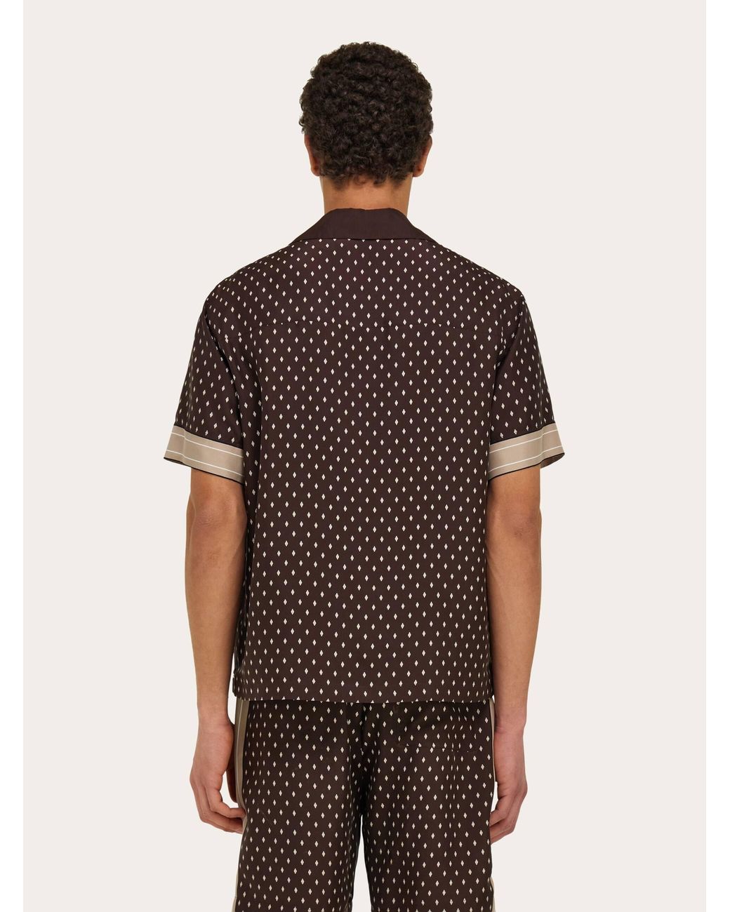 Ferragamo Brown Habotai Silk Shirt for men