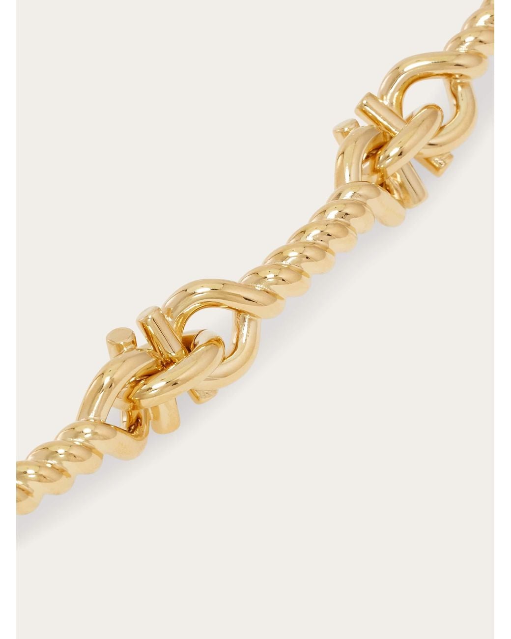 Ferragamo Natural Twisted Chain Gancini Necklace