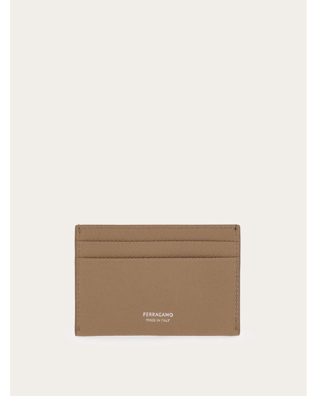 Ferragamo Natural Gancini Credit Card Holder