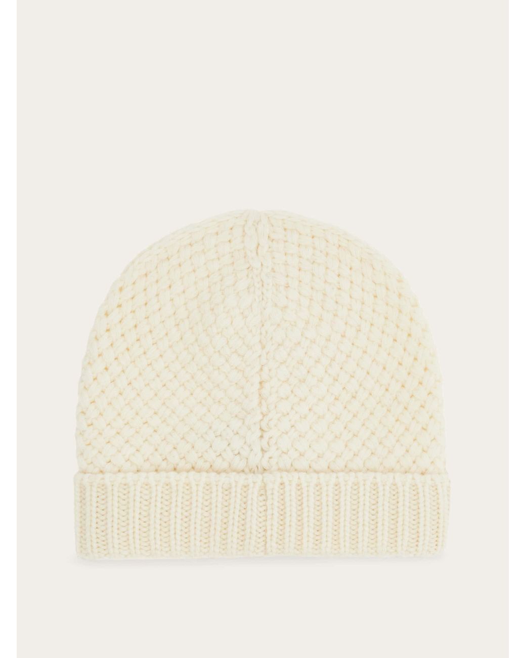 Ferragamo Natural Basket-Knit Beanie