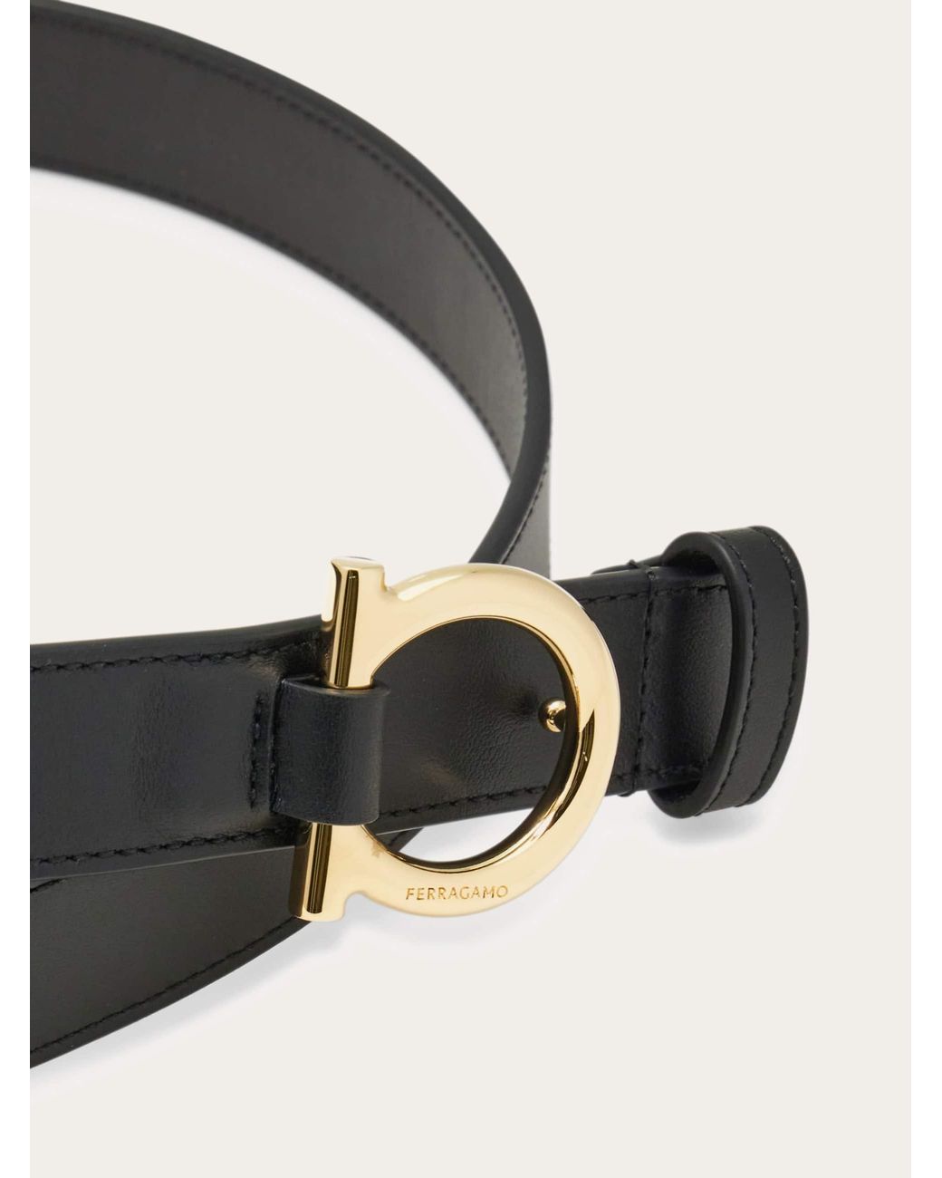 Ferragamo White Gancini Belt