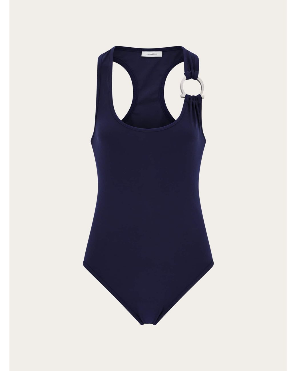 Ferragamo Blue Gancini Full Swimsuit